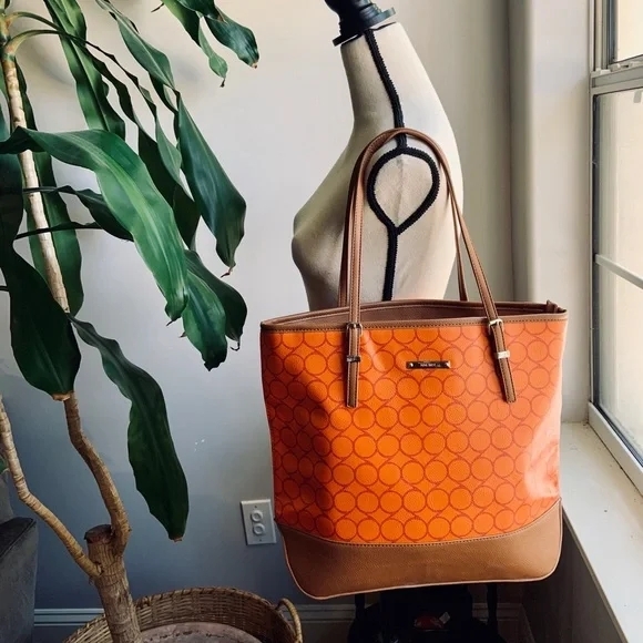 Marc Fisher Orange and Tan Tote Bag - Picture 1 of 1